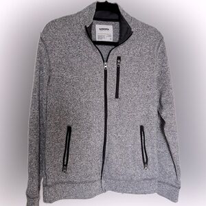 Heather Gray sweater Jacket with Black Zippers